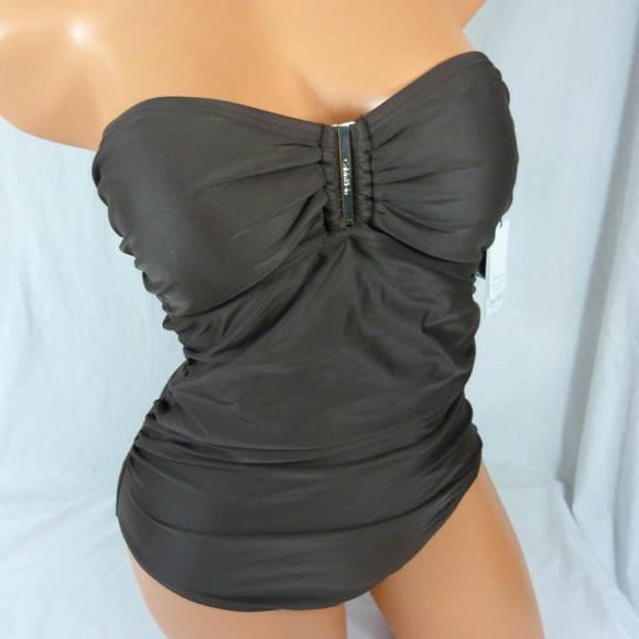 Preloved Calvin Klein Size 8 Bandeau One Piece Swimsuit - Picture 1 of 6